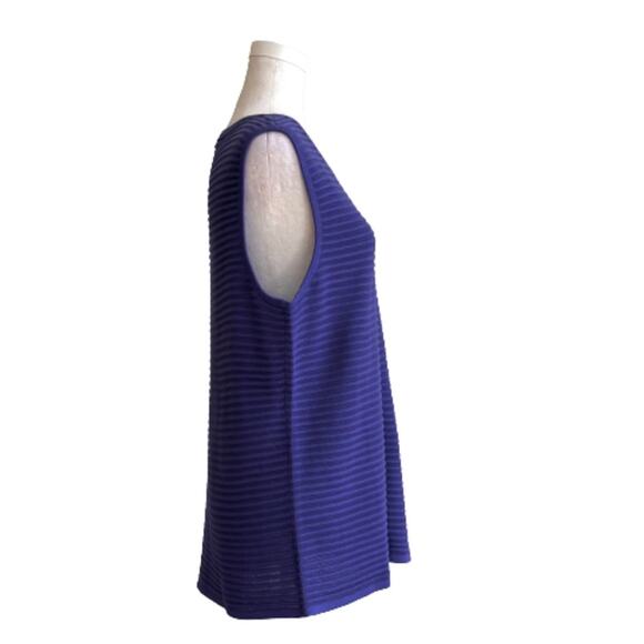 Talbots Purple Ribbed Sleeveless Stretch Casual Sweater Top Size Large NEW - Picture 4 of 10